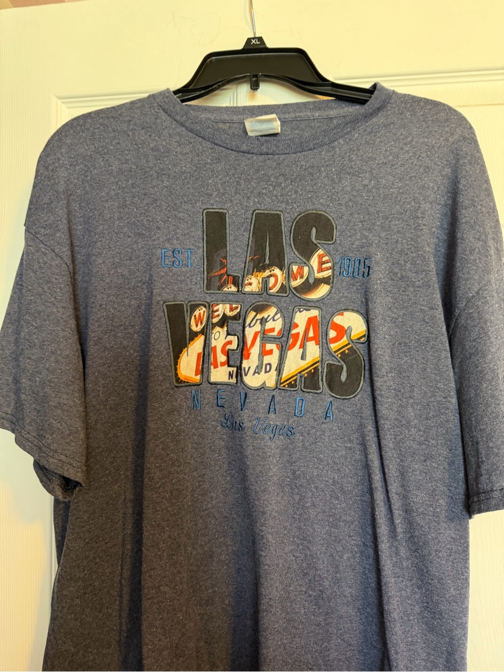 Delta Men's Short Sleeve Las Vegas Graphic Tee - Blue Heather
